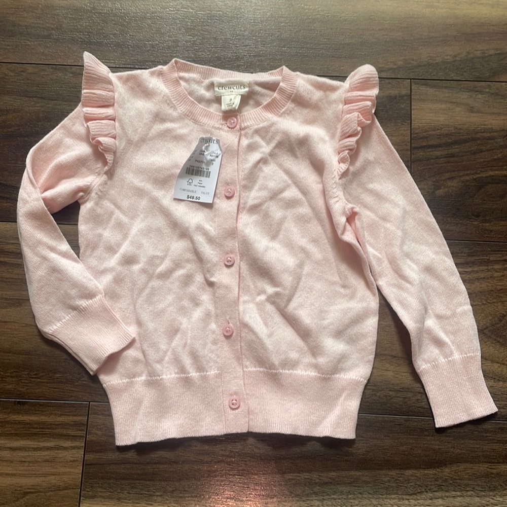 *NWT* J. Crew Crewcuts Pink Ruffle Cardigan
